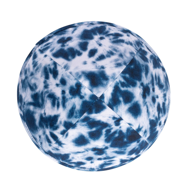 IKIPPAH BLUE & WHITE TIE DYE YARMULKE 4