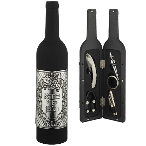 Wine Accessories Set In Bottle With plaque 32 cm - UK46981