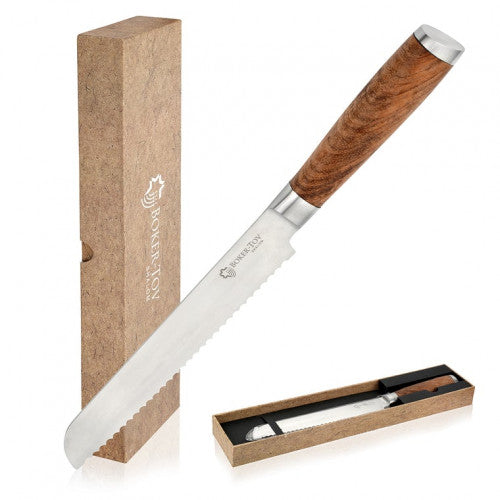 Bread Knife with Sandalwood Handle - Serrated Blade - Eight Inch