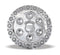 Nickel Round Passover Plate With With Stems 40cm