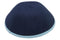 IKIPPAH NAVY LINEN WITH LIGHT BLUE RIM YARMULKE