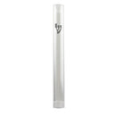 Plastic Mezuzah with Screw 15cm- Clear with Silver Shin