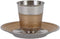 Stainless Steel Kiddush Cup with Saucer - Gold Finish - 58037