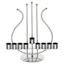 Chanukah Oil Menorah in Shape of Harp / Silver