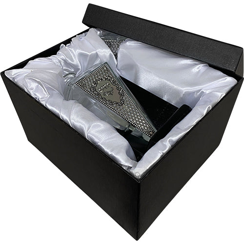 Crystal Wine Bottle 24 cm with Metal Plaque - UK47505