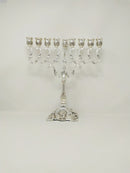 Oil Menorah - Classic Style - Silver Plated - 13"
