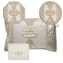 Brocade & Velvet Passover 4 Pcs Set: Matza Cover, Afikoman Bag, Towel & Pillow - UK64960