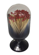 Glass Match Cloche-Black/Clear