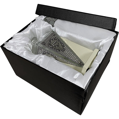 Crystal Wine Bottle 24 cm with Metal Plaque - UK47275