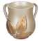 Polyresin Washing Cup - Off-White, 3 Gold Leaves 14 cm - UK48159