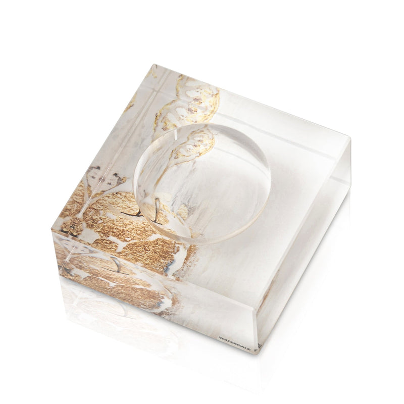 Lucite Personal Painted Gold Honey Dish