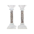 Crystal Candlesticks 18 cm with Laser Cut Jerusalem Plaque