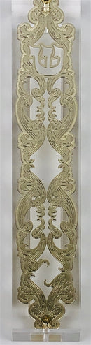 Mezuzah Case 24K Gold Plated- 15 cm scroll - TUZ004