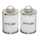 Crystal Salt & Peper Holders with White Stones