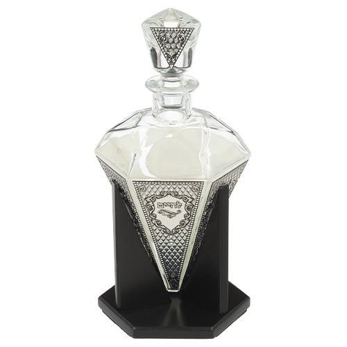 Crystal Wine Bottle 24 cm with Metal Plaque - UK47505