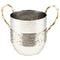 Aluminum Washing Cup - Hammered Design With Silver Strands and Beaded Gold & Gold Handles - 16 cm - UK55088