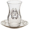 Glass Kiddush Cup 10 Cm With Ceramic Saucer - UK43670