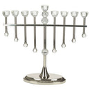 18 in Menorah With Crystal cup / Silver