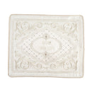 White Satin Challah Cover Set with Stones - UK64346