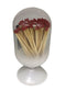 Glass Match Cloche- White/Clear
