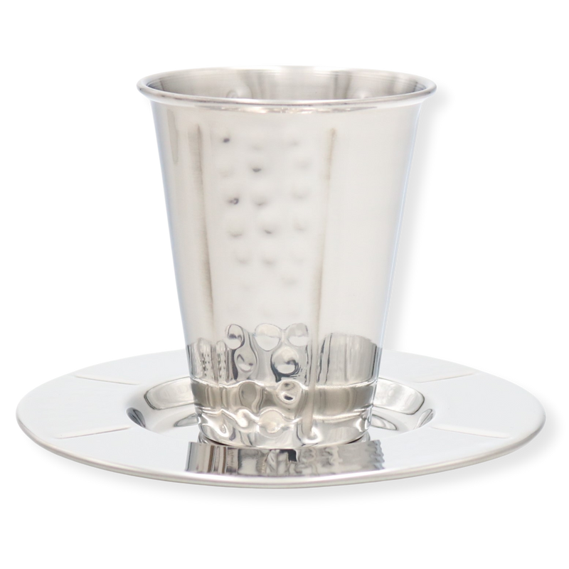 Stainless Steel Kiddush Cup With Plate