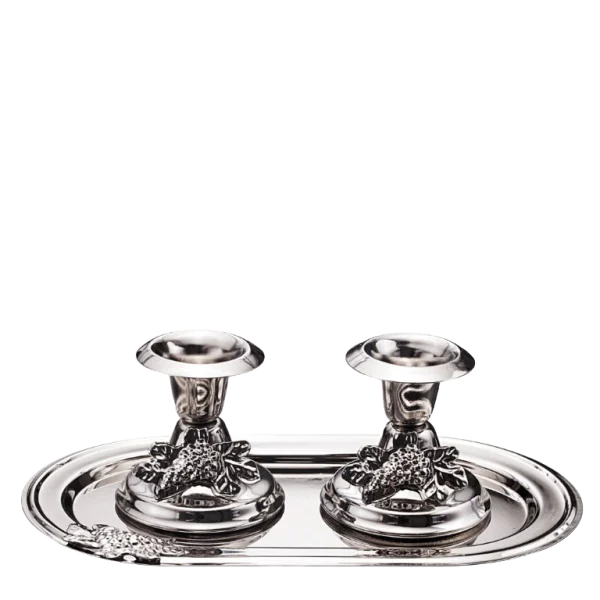 Set Of Small Candle Stick With Tray