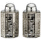 Crystal Salt & Pepper Shaker Set - Hexagonal - 9x5cm - Laser Cut Metal Plaque - Jerusalem Motif