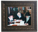 Painting of R' Chaim Kanievsky, Harav Elyashiv & Harav Shteinman (Gold Frame) 16x20