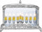 Oil Menorah - Jerusalem Design with Glass Walls - Silver Plated