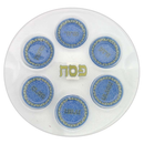 Glass Seder Plate - Blue Ornaments - 33 Cm