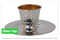 Kiddush Cup Set -  Hammered Design - 925 Sterling Silver Coated - 3.5" (90 ml 3.04 oz)  - Shiur Sized Cup