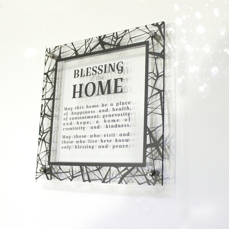 Lucite Birchat Habayit - English - Cracked [Thick] - Gray