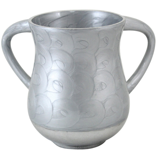Aluminum Washing Cup - Silver Swirl Enamel - 13 cm - Art - uk50423