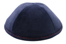 IKIPPAH NAVY CORDUROY W/ RED STITCHING YARMULKE