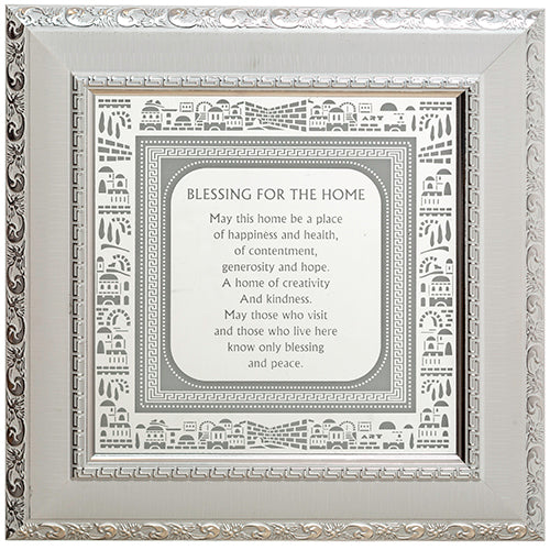 Framed English Home Blessing 40*40 cm- White