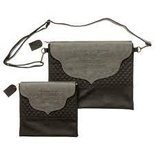 PU Fabric Talit & Tefilin Set 38 x 31 cm – Black & Gray