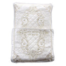 Elegant Satin Quilted Bris Pillow Laid with Stones - Thick Embroidery - 70X50 cm - UK63163