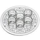 Glass Pesach Seder Plate - Ke'arah - 36 CM