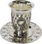 Silver Plated Kiddush Cup With Plate -  KC-CA22442B - 3 1/2" H