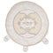 Round Passover Matzah Cover - Damask & Quilted - White & Cream -  45 CM - UK65150