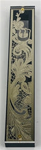 24K Gold Plated Mezuzah Case w/ Black Border - TUZ002B 15 cm scroll
