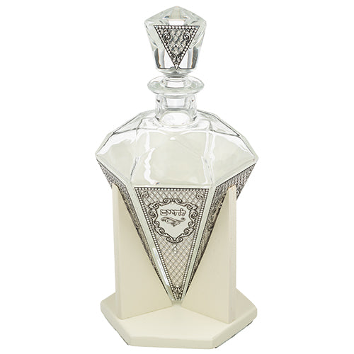 Crystal Wine Bottle 24 cm with Metal Plaque - UK47275