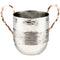 Aluminum Washing Cup - Hammered Design With Silver Strands and Beaded Gold & Copper Handles- 16 cm - UK55090