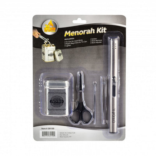 Menorah Kit with Lighter - 5pc