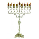 Oil Menorah - Classic Style - Silver Plated - 16"